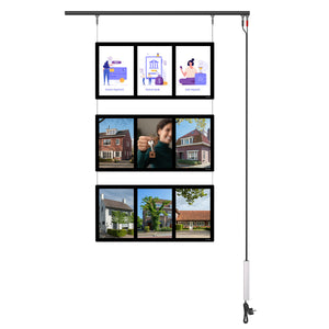 Set todo en uno 3x3 Porta pósters LED A4