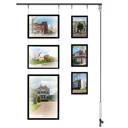 Set todo en uno - 2 Porta pósters LED A3 + 1 Porta póster LED A2 + 3 Porta pósters LED A4