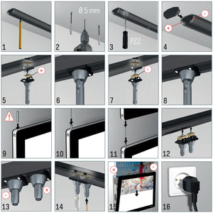 Set todo en uno - 2 Porta pósters LED A3 + 1 Porta póster LED A2